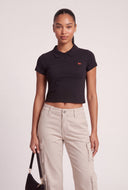 Paige Crop Polo Top