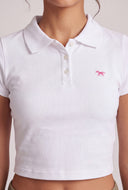 Paige Crop Polo Top
