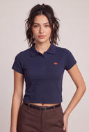 Paige Crop Polo Top