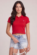 Paige Crop Polo Top