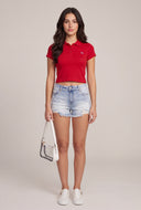 Paige Crop Polo Top