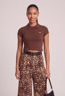 Paige Crop Polo Top