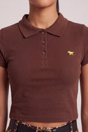 Paige Crop Polo Top