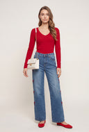 Long Sleeve V-Neck T-Shirt