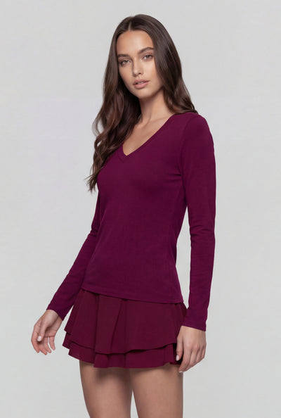 Classic V-Neck Long Sleeve Tee